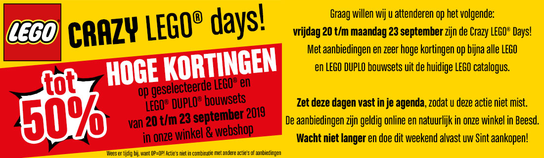 Crazy Lego Days: 30% Korting op diverse LEGO artikelen Aanbiedingen