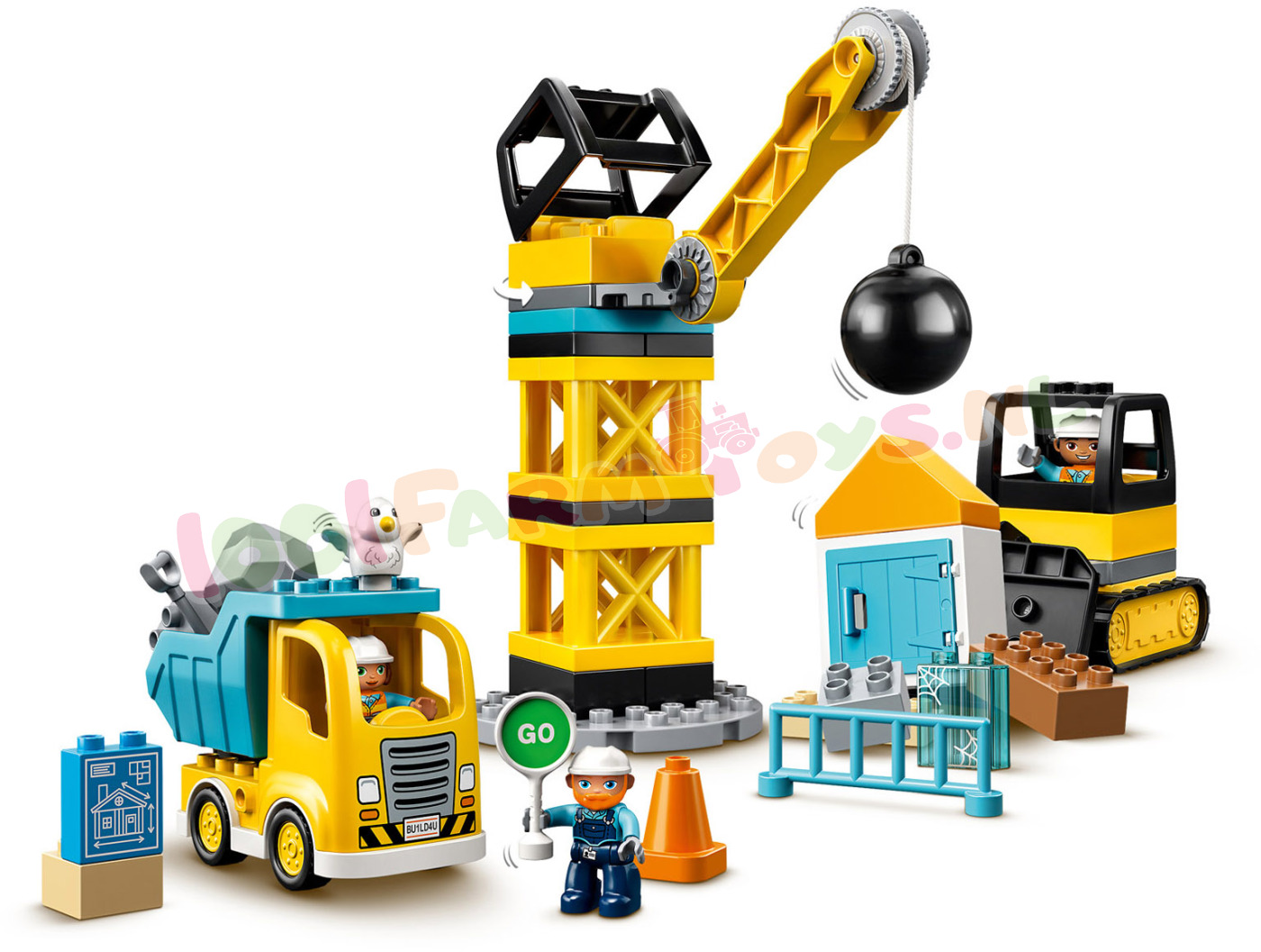 LEGO DUPLO Sloopkogel Afbraakwerken - - Uitverkocht Farm - 1001Farmtoys landbouwspeelgoed - Let product wordt niet meer geproduceerd door