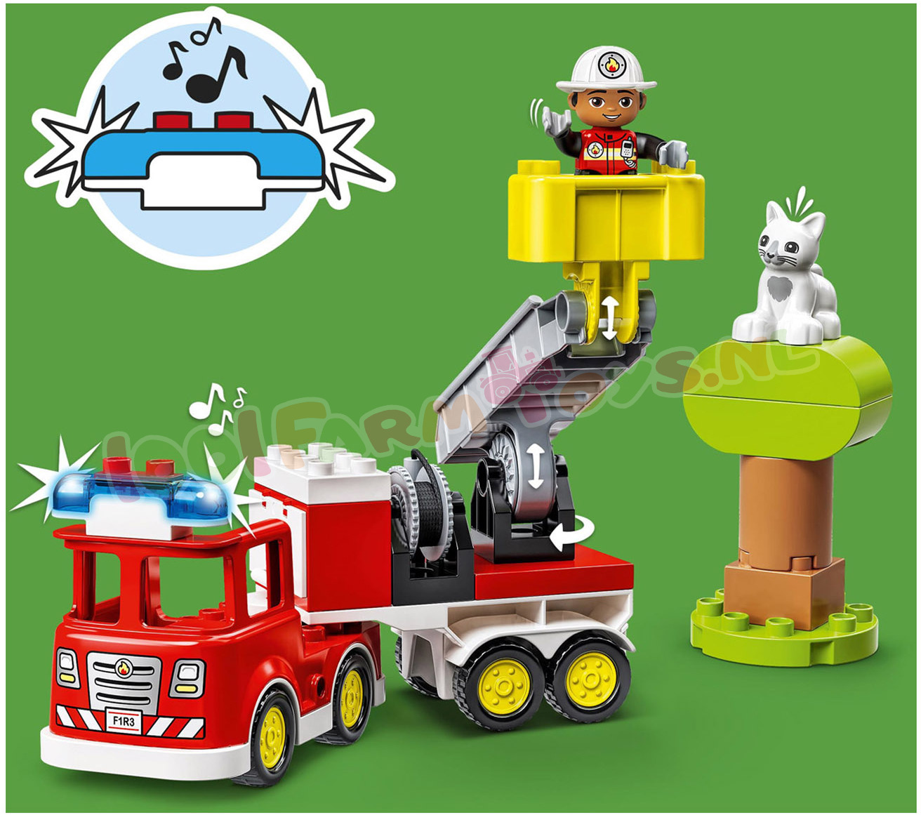 Uitsluiten Verwaarlozing martelen LEGO DUPLO BrandweerAuto - 10969 - DUPLO - 1001Farmtoys landbouwspeelgoed -  Kinderen van 2 jaar en ouder met een voorliefde voor brandweerautos zullen