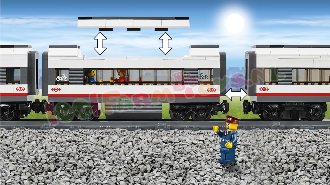 barrière behang Belachelijk LEGO City Witte HogeSnelheidsTrein OP OP - 60051 - Uitverkocht Farm -  1001Farmtoys landbouwspeelgoed - Deze trein wordt inmiddels niet meer  geproduceerd