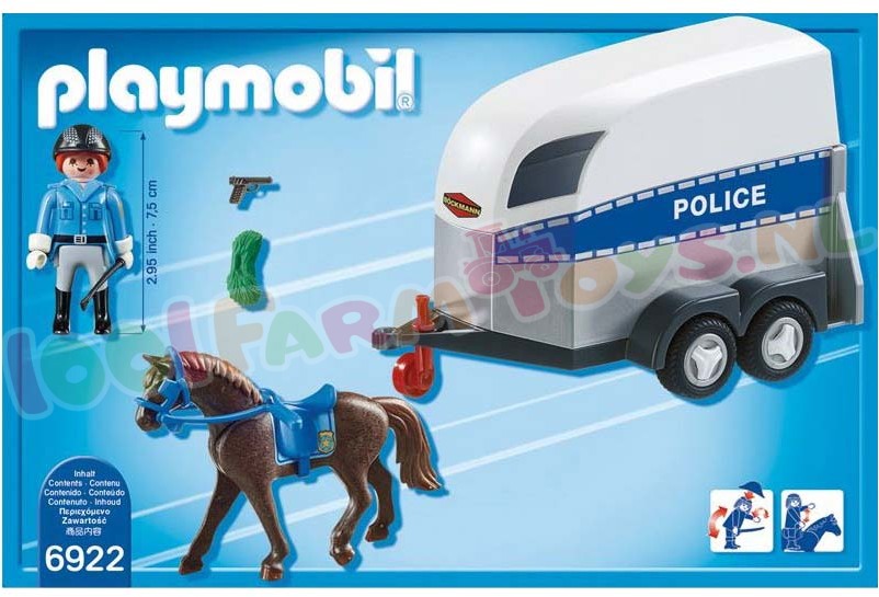 een miljoen Darmen Zonnebrand PLAYMOBIL BEREDEN POLITIE MET TRAILER - 6922 - Uitverkocht Farm -  1001Farmtoys landbouwspeelgoed - Bereden politie met trailer Playmobil Laad  je paard