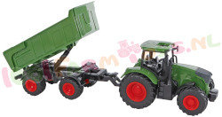 Kids Globe Tractor Groen + Trailer