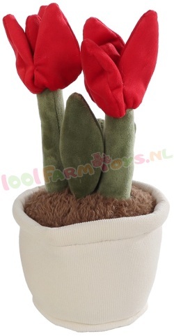 Knuffel Tulp rood 27 cm