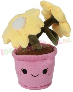 Knuffel Bloem geel 18 cm