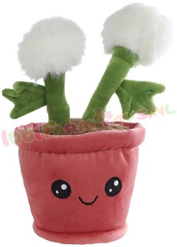 Knuffel Paardenbloem met roze pot 23 cm