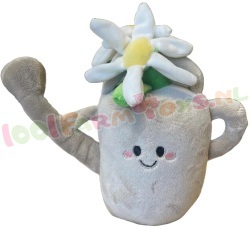 Knuffel Gieter grijs met witte bloemen