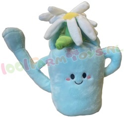 Knuffel Gieter blauw met witte bloemen