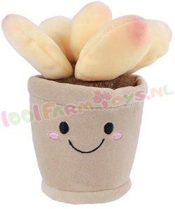Knuffel Plant met gele bloem 13 cm