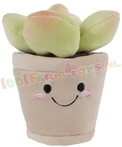 Knuffel Plant met groene bloem 13 cm