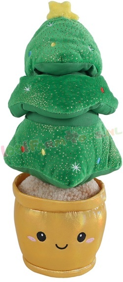 Knuffel Kerstboom met gele pot 30 cm
