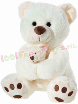 Misanimo Beer met Baby Teddy 25 cm creme