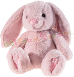 Klein Konijntje met Flaporen 25 cm roze