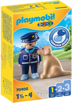 PLAYMOBIL 1.2.3 Politieman met hond