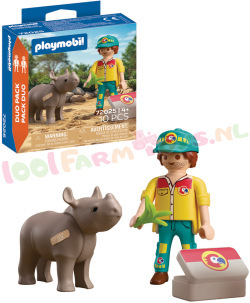 PLAYMOBIL DuoPack Ranger met Neushoorn