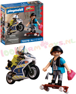 PLAYMOBIL Achtervolging met Motorfiets